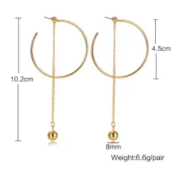 Boucles d'oreilles longues Ball & Hoops