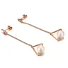 Triangles & perles - boucles d'oreilles en or rose