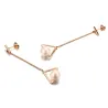 Triangles & pearls - rose gold long earringsEarrings
