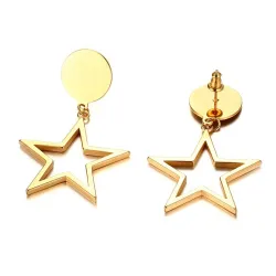 Boucles d'oreilles de cinq étoiles d'or