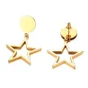 Boucles d'oreilles de cinq étoiles d'or