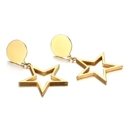 Boucles d'oreilles de cinq étoiles d'or