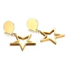 Boucles d'oreilles de cinq étoiles d'or