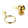 Star & Moon Asymmetric EarringsEarrings