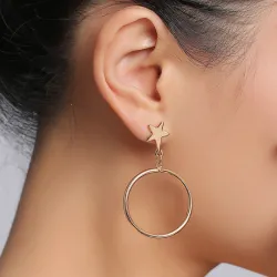 Star & Moon Asymmetric EarringsEarrings