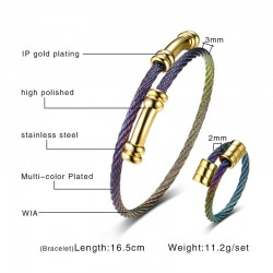 Bracelet multi couleur réglable  Anneau Set