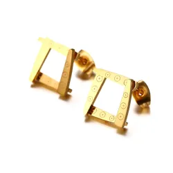 Boucles d'oreilles en forme carrée irrégulière Ensemble de bijoux