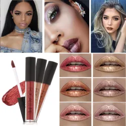 Rouge à lèvres Nude Gold Metallic Lipgloss