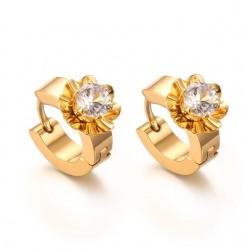 Gold stud earrings with zirconiaEarrings