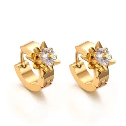 Gold stud earrings with zirconiaEarrings