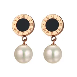 Boucles d'oreilles perles simulées