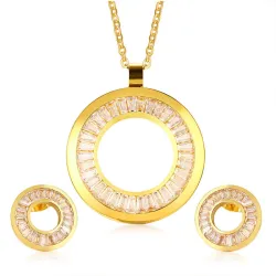 Ensemble de bijoux en or Rhinestone