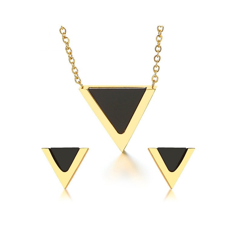 Triangle earrings & necklace - jewelry setJewellery Sets