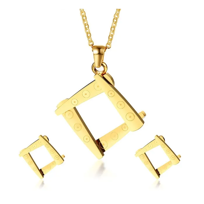 Boucles d'oreilles en forme carrée irrégulière Ensemble de bijoux