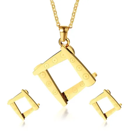 Irregular Square Shape Necklace & Earrings Jewellery SetJewellery Sets