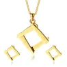 Boucles d'oreilles en forme carrée irrégulière Ensemble de bijoux