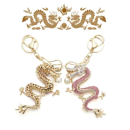 Clavier de dragon en cristal et en or