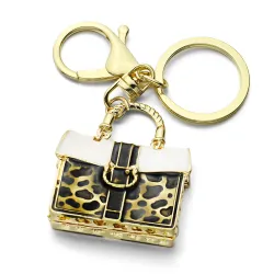 Sac à main cristal léopard - porte-clés
