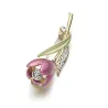 Elégante broche de tulipe en cristal