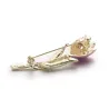 Elégante broche de tulipe en cristal