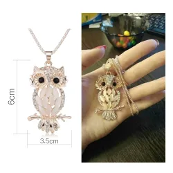 Collier pendentif owl en cristal