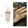 Collier pendentif owl en cristal