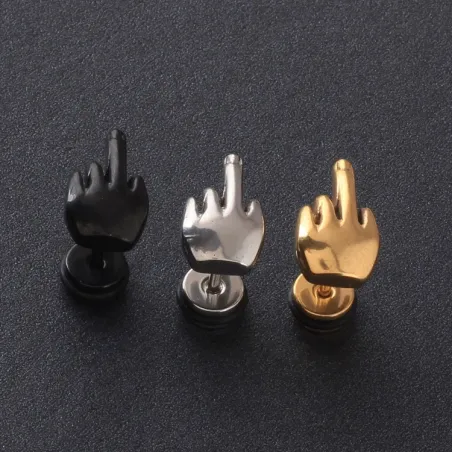 Boucle d'oreille moyenne - acier inoxydable