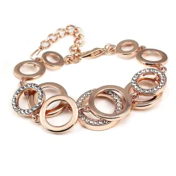Multicouche Symmétrie Circle Link Rhinstones Bracelet