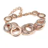 Multicouche Symmétrie Circle Link Rhinstones Bracelet