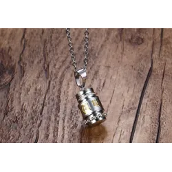Rotatable mantra pendant with stainless steel necklaceNecklaces