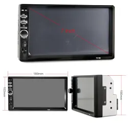 Radio de voiture Bluetooth - Écran tactile LCD 2 - 7''' - lecteur MP3-MP5 - USB - MirrorLink