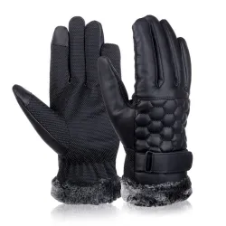 Cuir épaissé rétro - écran tactile - gants anti-dérapants