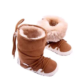 Nouveau-né Toddler Coton Soft Thick Warm Fleece Chaussures Bottes Premiers Marcheurs