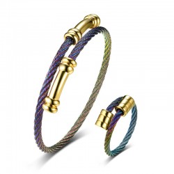Bracelet multi couleur réglable  Anneau Set