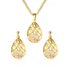 Hollow Out Drops Necklace & Earrings Jewellery SetJewellery Sets