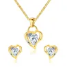 Heart & crystal necklace & earrings - jewellery setJewellery Sets