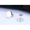 Boucles d'oreilles rondes en noir et argent