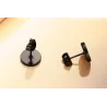 Boucles d'oreilles rondes en noir et argent