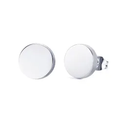 Boucles d'oreilles rondes en noir et argent