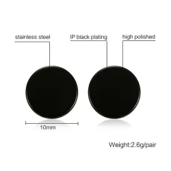 Boucles d'oreilles rondes en noir et argent