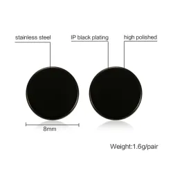 Boucles d'oreilles rondes en noir et argent