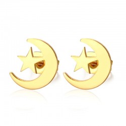 Gold moon & stars stud earringsEarrings