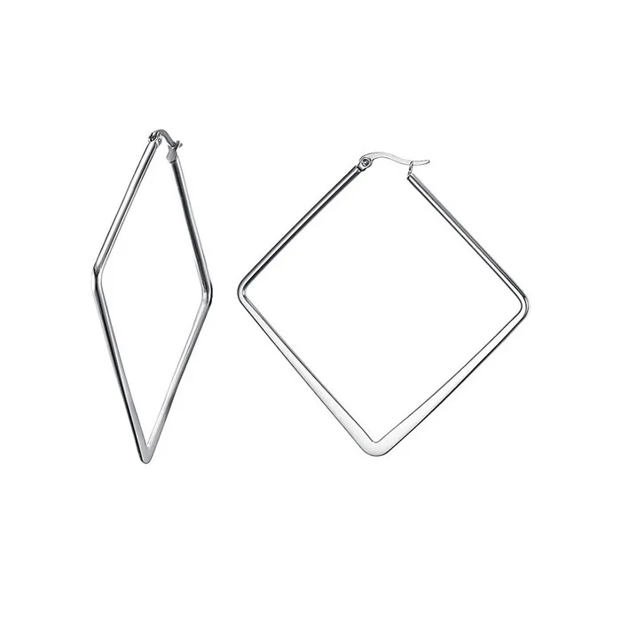 Argent - grandes boucles d'oreilles géométriques