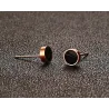Boucles d'oreilles rondes en or rose noir et blanc