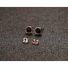 Boucles d'oreilles rondes en or rose noir et blanc