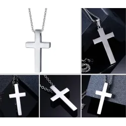 Pendentif rond classique avec collier en acier inoxydable