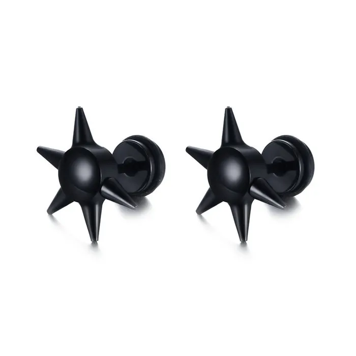 Boucles d'oreilles noires Unisexe
