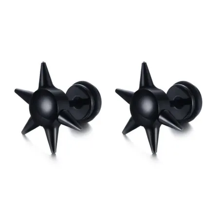 Boucles d'oreilles noires Unisexe