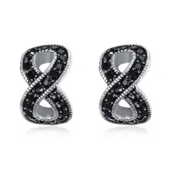 Boucles d'oreilles en cristal noir