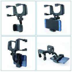 iPhone Samsung GPS Smartphone Car Rear View Mirror 360 Degree Phone Holder